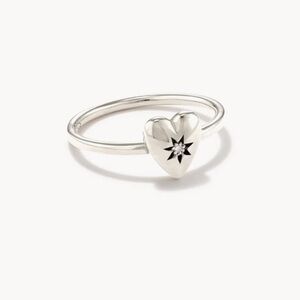 Kendra Scott Angie Heart Bright Cut Band Ring in Sterling Silver